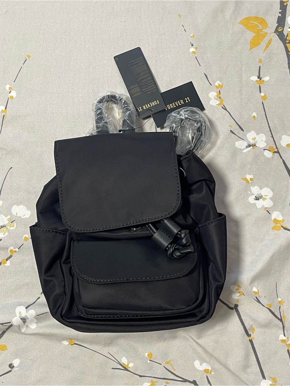 Forever 21 Black Mini Backpack with Front Pocket
